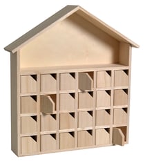 Calendrier de l'Avent maison DIY en BOIS - 31,5x7x34 cm - Artemio