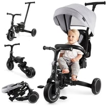 Tricycle Bébé Évolutif - HyperMotion - Siège pivotant 360°, Vélo Enfant, Draisienne Roue EVA Pliable