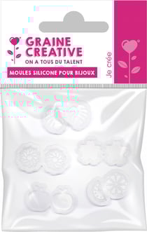 LOT DE 5 MOULES SILICONE POUR BIJOU "FEUILLE
