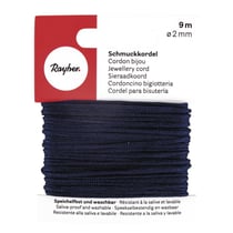 Cordon bijou, bleu foncé, ø 2 mm, 9 m