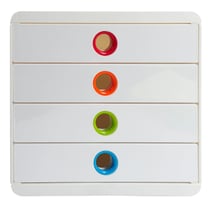 Module de classement Pop-Box 4 tiroirs Black Office - Blanc/arlequin - Exacompta