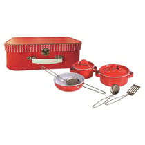 Valisette de casseroles en metal rouge - Egmont Toys