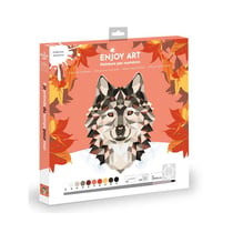 Kit peinture par numéros - Oz international - Loup - 30 x 30 cm - Acrylique - Pour enfants