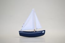 Le sloop bleu marine -bateau en bois 21cm