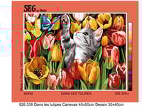 Canevas SEG Canevas Dans Les Tulipes 40x50 cm
