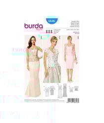 Patron Burda 6646 Robe & Haut du 34 au 44 taille n°FR 34-44