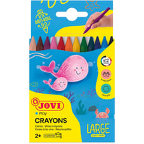 Crayons de couleur - Cire - Résistant - 12 couleurs - Easy grip - Jovi