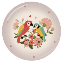 Presse papier en verre Kiub Jungle - Perroquets