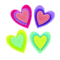MégaCréa DIY - Stickers coeurs feutrine 4,5 cm 5 pièces