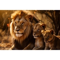 Tableau sur toile famille lion 45x65 cm