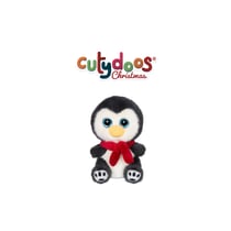 Peluche - Peluche > Pingouin CHILLY Gris Echarpe Rouge – 13 cm