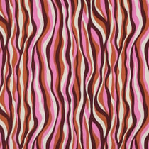 Tissu Viscose Zébré tons rose sur fond Pourpre