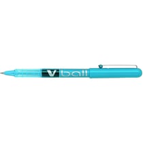 Stylo roller Pilot - V Ball VB5 - Encre turquoise - Pointe métal fine - Lot de 12