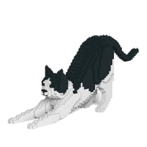 Chat Calico noir qui s'étire | JEKCA | 14 ans et +