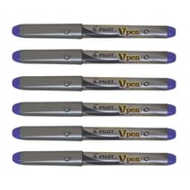 Lot de 6 Stylo plume PILOT V-Pen - Violet - Pointe moyenne - Non rechargeable