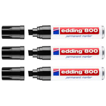 Lot de 3 marqueurs permanents - EDDING - Noir - Pointe biseautée large 4-12 mm - Rechargeable