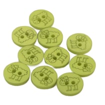 Bouton 2 trous mouton 15mm Vert clair