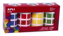 Gommettes 4 rouleaux Carré 20 mm bleu rouge vert jaune x 7080