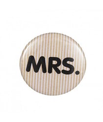 Badge broche bouton MRS. - Rico Design Blanc