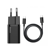 Baseus Chargeur Secteur USB-C 25W avec Câble USB-C/USB-C Noir