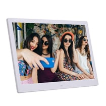 Cadre Photo Numérique 14 Pouces LED Ultra-Narrow 1080P Avec Haut-Parleurs Intégrés Blanc YONIS