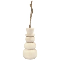 Suspension Bonhomme de neige en bois à décorer - 7,8 x 3,3 cm - 1 pce