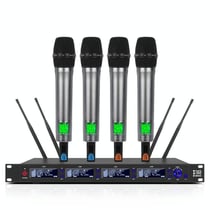 Système Microphone Sans Fil Professionnel 4 Canaux UHF Audio Clair et Puissant YONIS