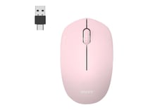 PORT Connect souris sans fil PC Wireless 2.4 GHz COLLECTION 2 pour ordinateur - capteur optique 1600 DPI - 3 boutons - compact. ambidextre & silencieuse Blush rose