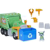 Pat patrouille rocky avec grand camion de recyclage transformable - figurine chien - paw patrol - spin master