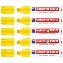 Lot de 5 marqueurs permanents EDDING 800 corps aluminium jaune pointe biseautée 4-12 mm