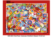 Canevas antique Chat flore 45x60cm