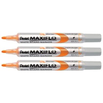 Lot de 3 marqueurs tableaux blancs effaçables - PENTEL - Pointe conique 4,0 mm - Orange - MAXIFLO