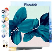 Mini Peinture par Numéro Figured'Art 20x20cm avec cadre Feuillage - Petit Format