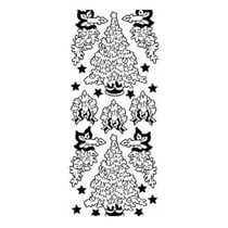 1 planche de stickers autocollants peel off doré NOEL SAPIN BOUGIE 7001
