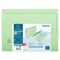 Paquet de 50 chemises poche SUPER 210 - 24,5x32,5cm - Vert clair - x 3 - Exacompta