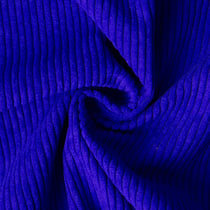 Tissu Velours d'ameublement côtelé Emy uni Bleu roi