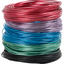 Fil d'aluminium, ép. 1,5 mm, ass. de couleurs, 5x20 m/ 1 Pq.