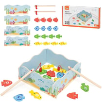 Jeu de pêche magnétique 44843 - bois, poissons chiffrés - Viga
