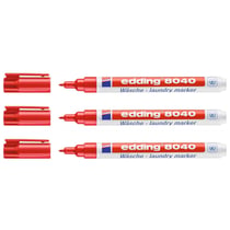 Lot de 3 marqueurs textiles permanents pointe fine 1 mm - EDDING 8040 - Rouge