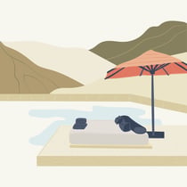 Tableau sur toile piscine d'été 45x45 cm