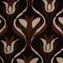 Tissu Sherpa Teddy imprimé floral rétro sur fond Marron