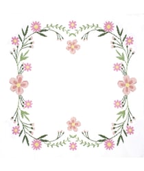 Kit de nappe au point de croix - Fleurs de Marguerite - 80 x 80 cm - Trimits Blanc