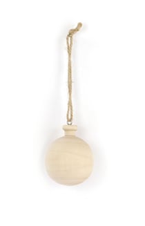 Boule ronde en bois à suspendre Noël 6 cm