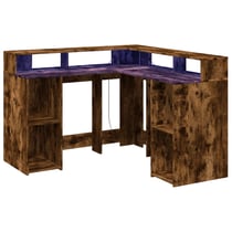 Bureau table poste de travail meuble d'ordinateur informatique étude et lumières LED
