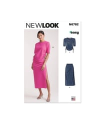 Patron New Look 6782 - Haut et Jupe en Tricot pour Jeunes Femmes taille n°FR 38-54