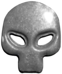Clou Tête de mort (Skull) thermocollant 12x10mm Argenté 16 Pièces