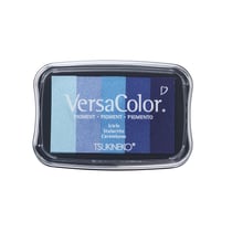 Tampon encreur "Versacolor", teintes bleues, 5 couleurs, 4,7x7,5 cm