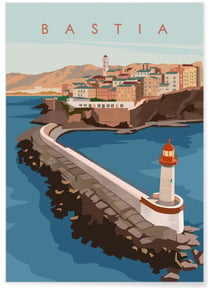 Affiche ville Bastia 2 | A3 : 29,7x42cm
