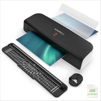 Plastifieuse A4, A5, A6 etc Avec 200 pochettes de plastification, Arrondisseur de coins et Coupe-papier- 400 mm/min- ACROPAQ