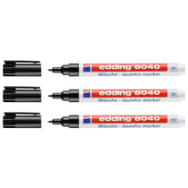 Lot de 3 marqueurs textiles permanents pointe ronde 1 mm - EDDING - Noir - 8040